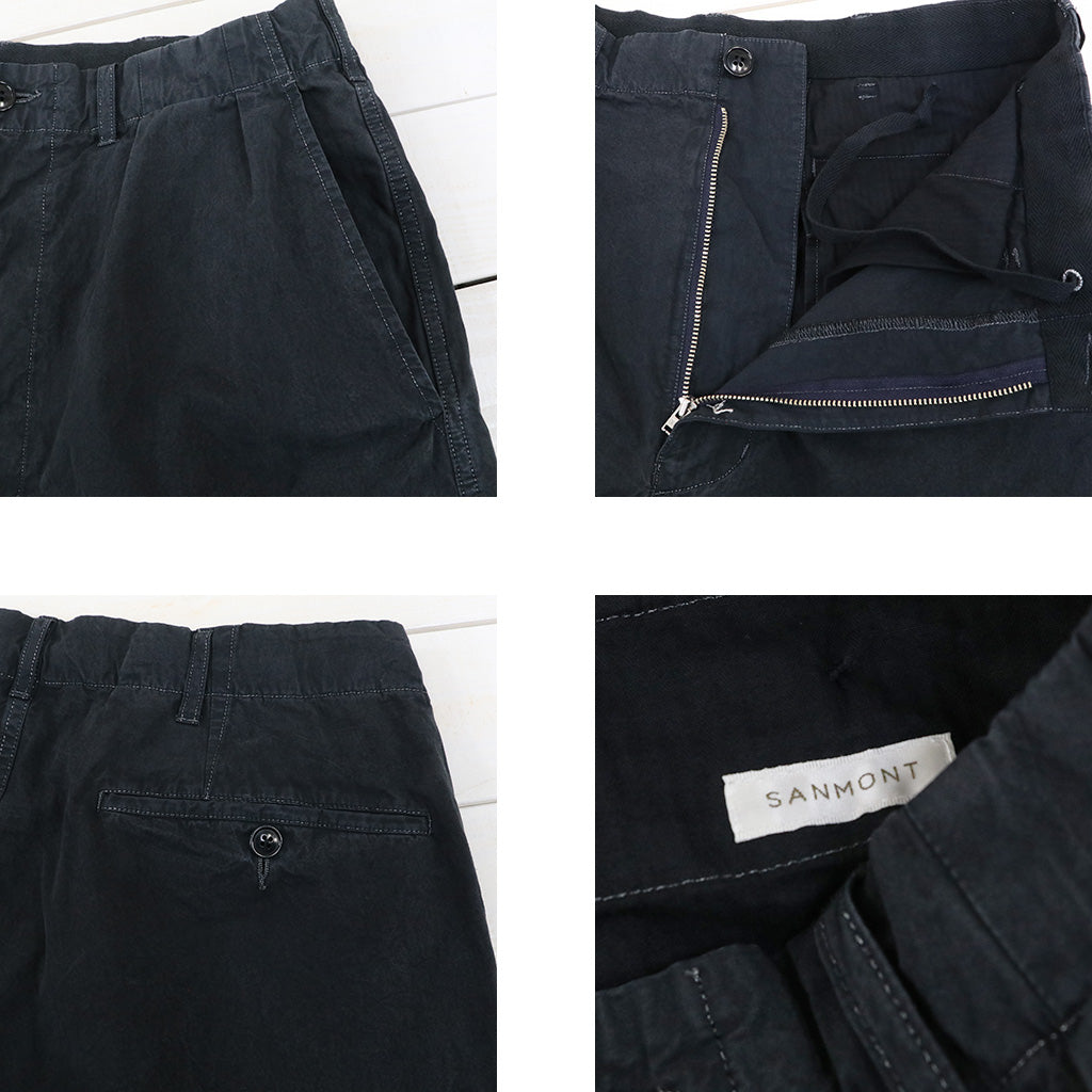SANMONT : 2 Tuck Work Pants (Dark Navy)