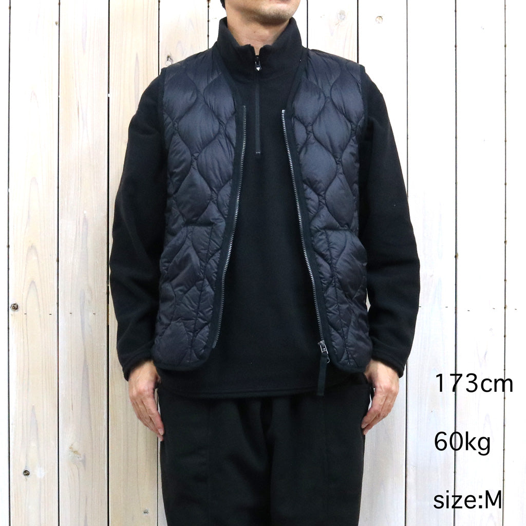 TAION : MILITARY V NECK W-ZIP DOWN VEST-SOFT SHELL (BLACK)