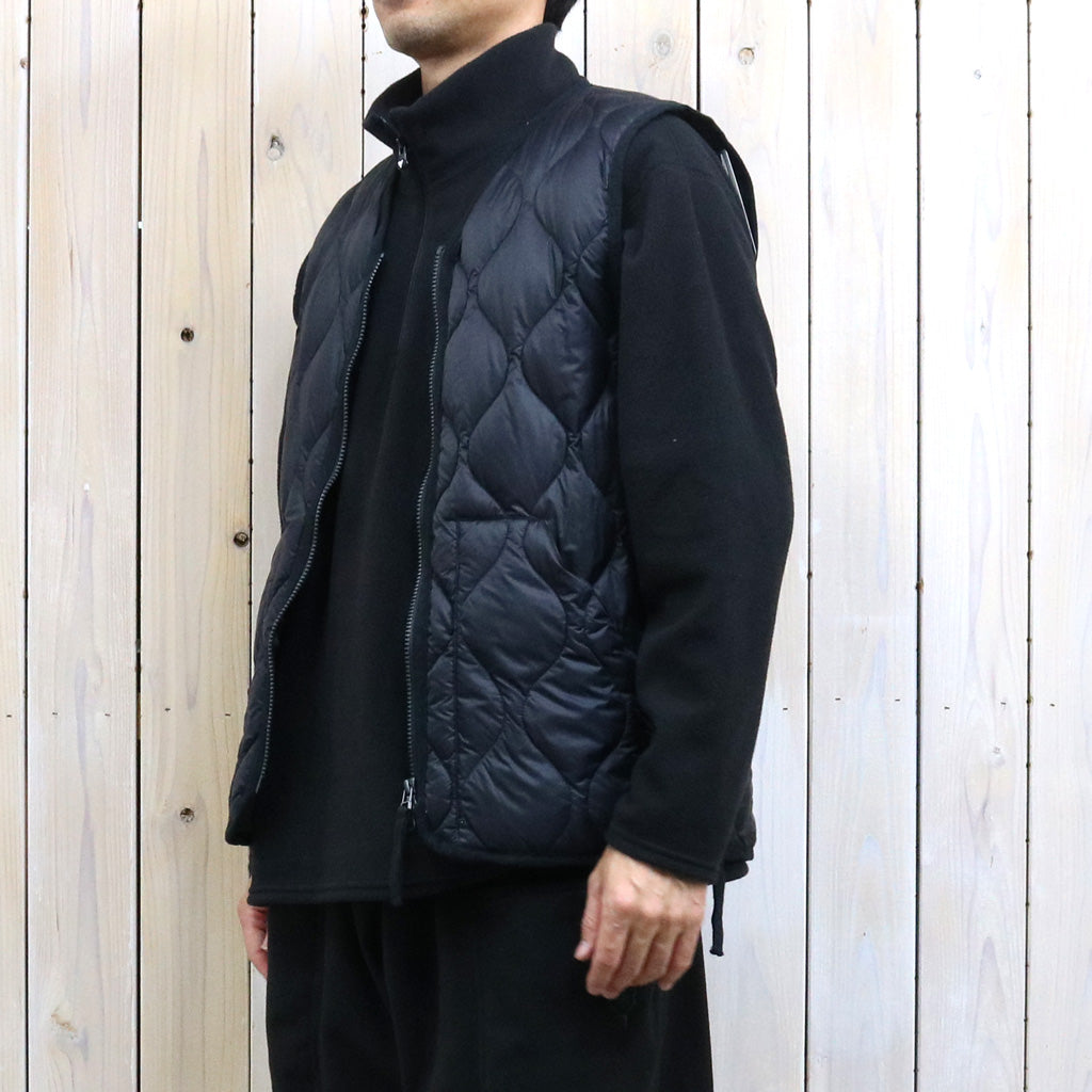 TAION : MILITARY V NECK W-ZIP DOWN VEST-SOFT SHELL (BLACK)
