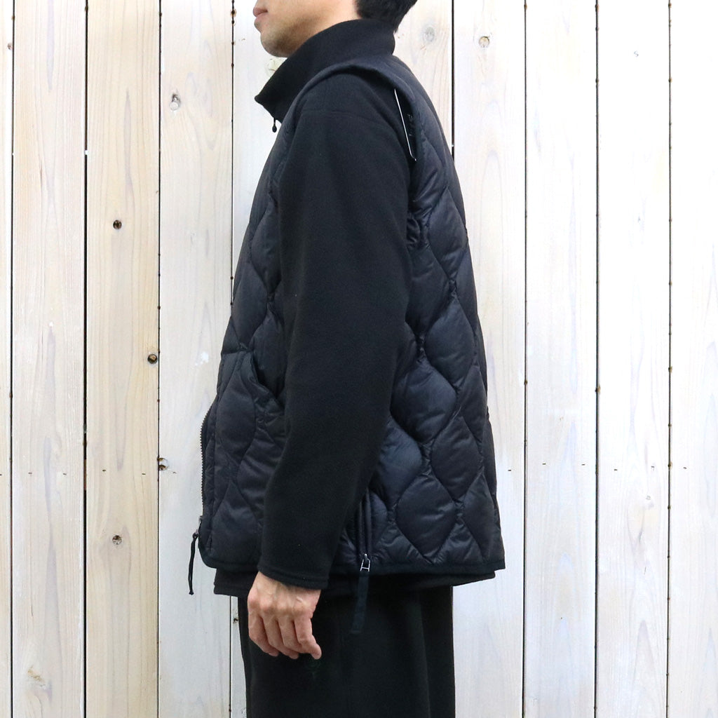 TAION : MILITARY V NECK W-ZIP DOWN VEST-SOFT SHELL (BLACK)