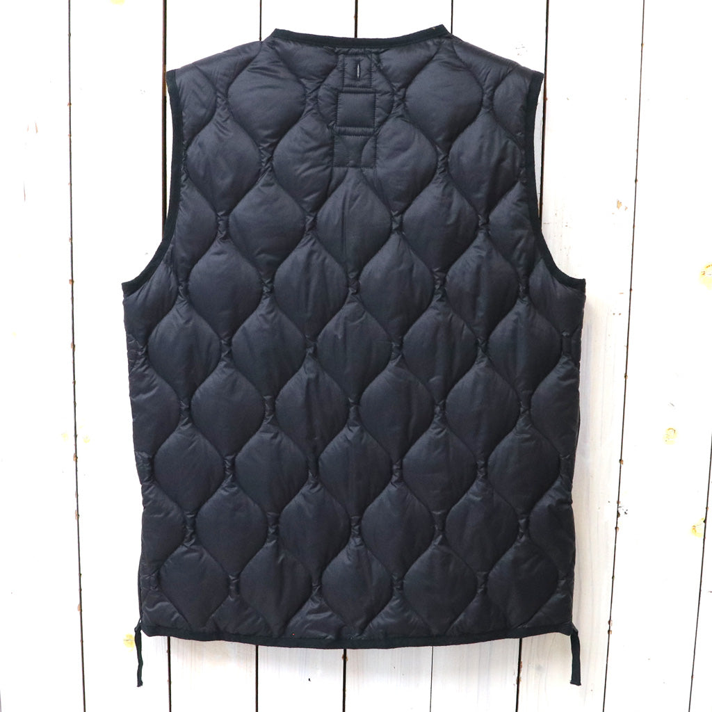 TAION : MILITARY V NECK W-ZIP DOWN VEST-SOFT SHELL (BLACK)