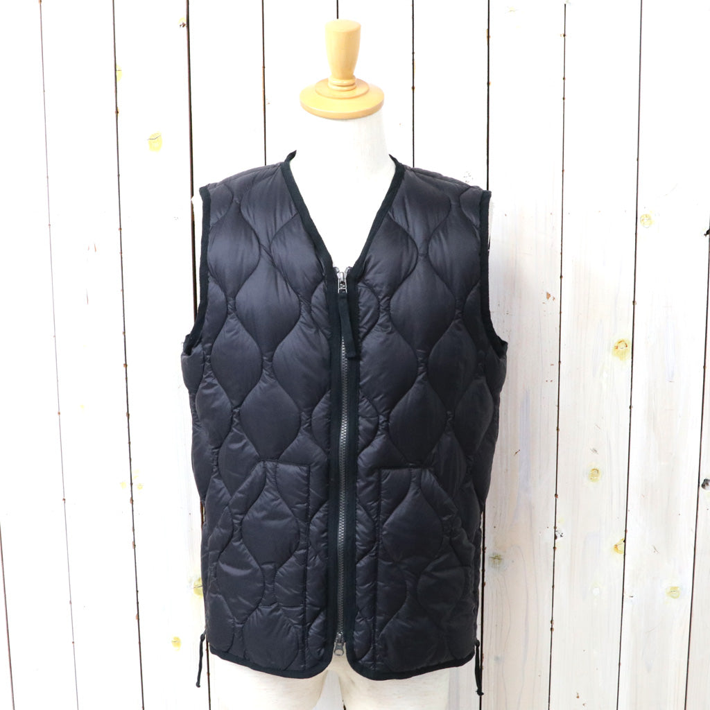 TAION : MILITARY V NECK W-ZIP DOWN VEST-SOFT SHELL (BLACK)