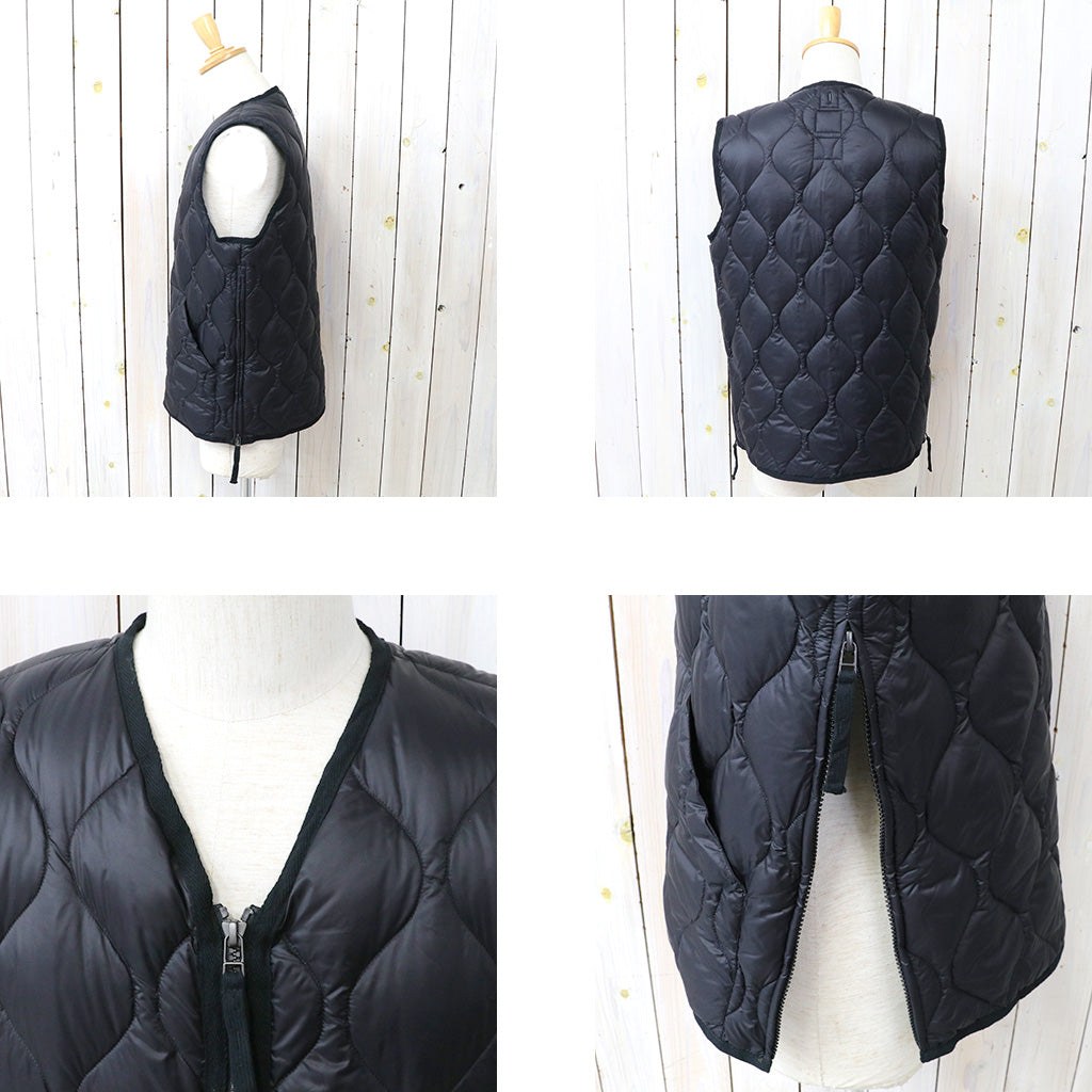 TAION : MILITARY V NECK W-ZIP DOWN VEST-SOFT SHELL (BLACK)