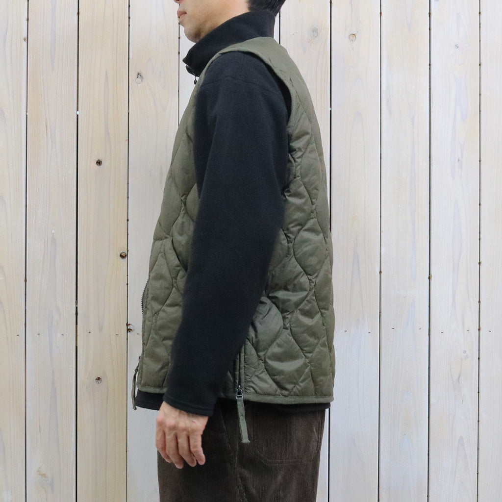 TAION : MILITARY V NECK W-ZIP DOWN VEST-SOFT SHELL (DARK OLIVE)