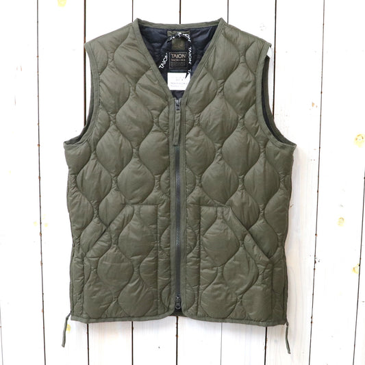 TAION : MILITARY V NECK W-ZIP DOWN VEST-SOFT SHELL (DARK OLIVE)