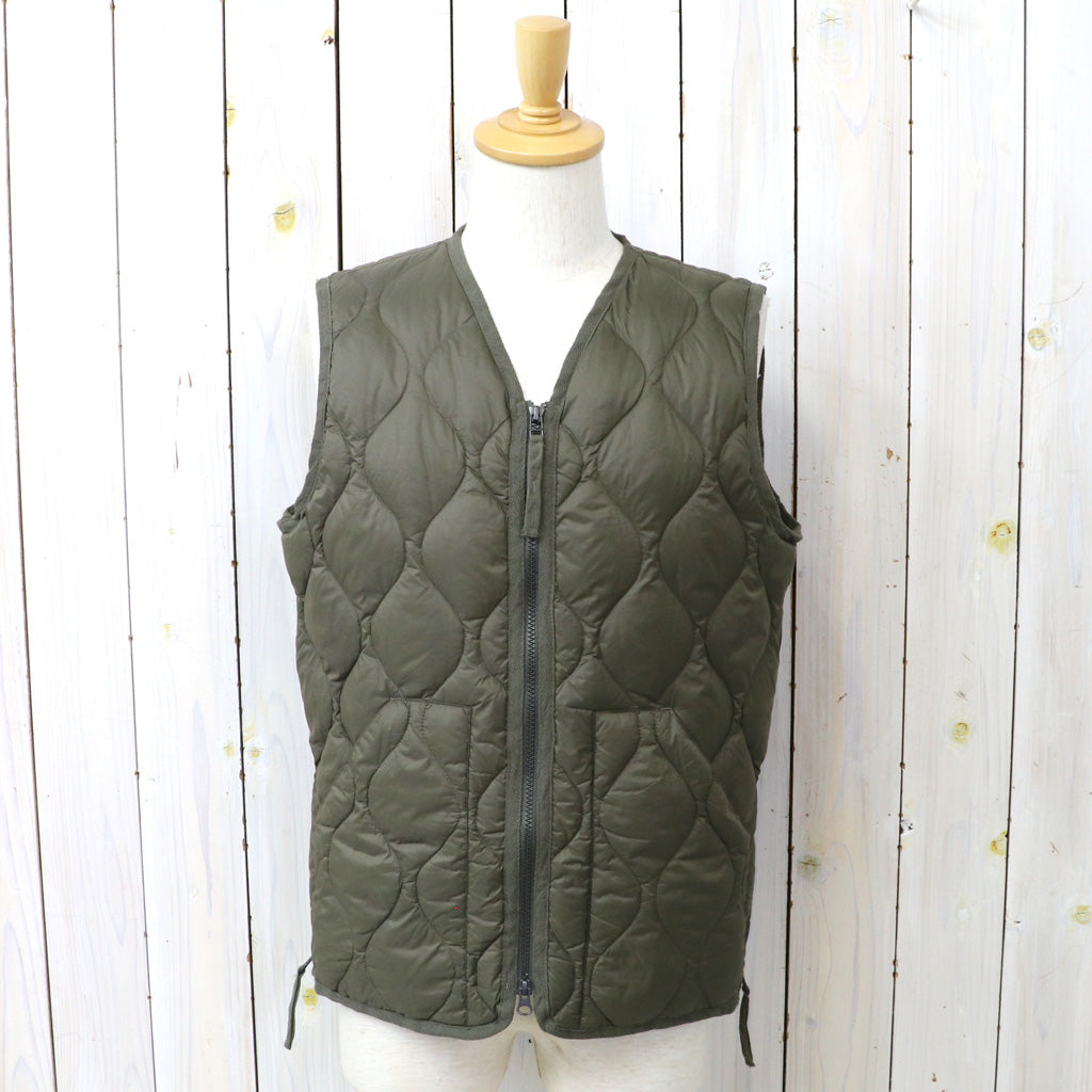 TAION : MILITARY V NECK W-ZIP DOWN VEST-SOFT SHELL (DARK OLIVE