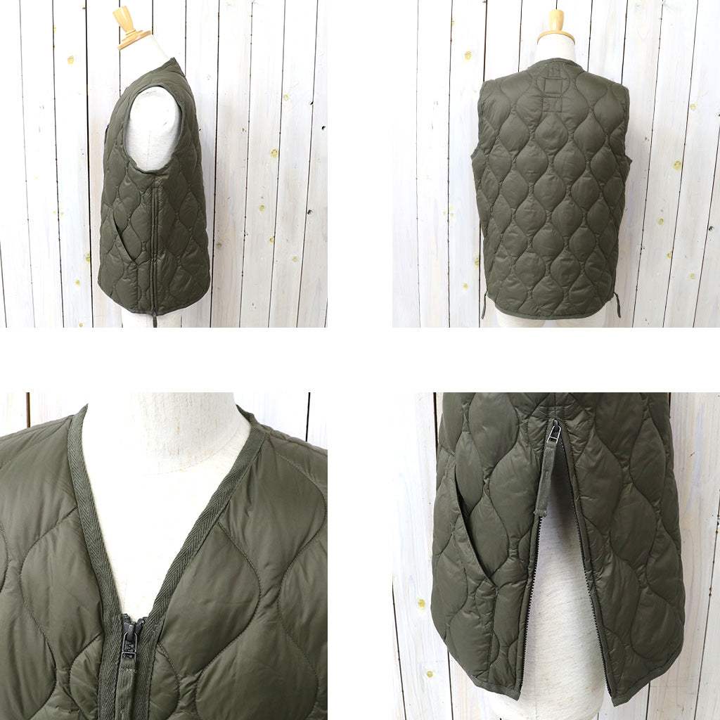 TAION : MILITARY V NECK W-ZIP DOWN VEST-SOFT SHELL (DARK OLIVE)
