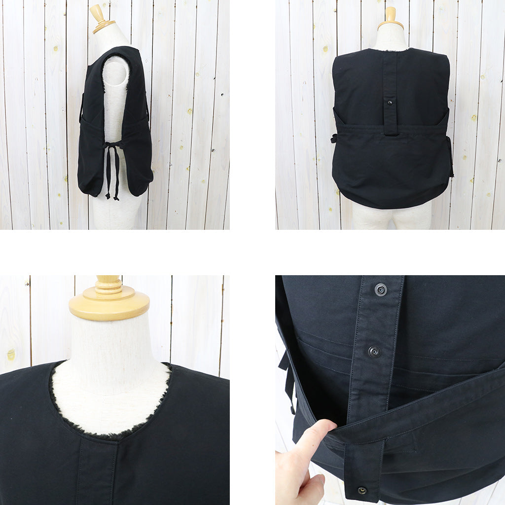 ENGINEERED GARMENTS : Newsboy Vest-Cotton Double Cloth (Black)