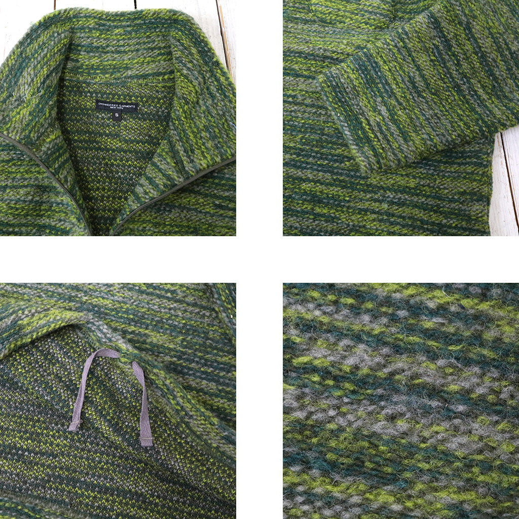 ENGINEERED GARMENTS『Zip Mock Neck-Poly Wool Melange Knit』(Green)