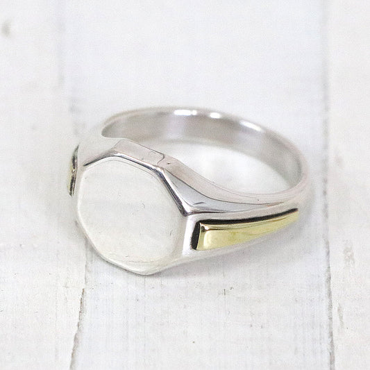 hobo : Signet Ring 925 Silver with Brass