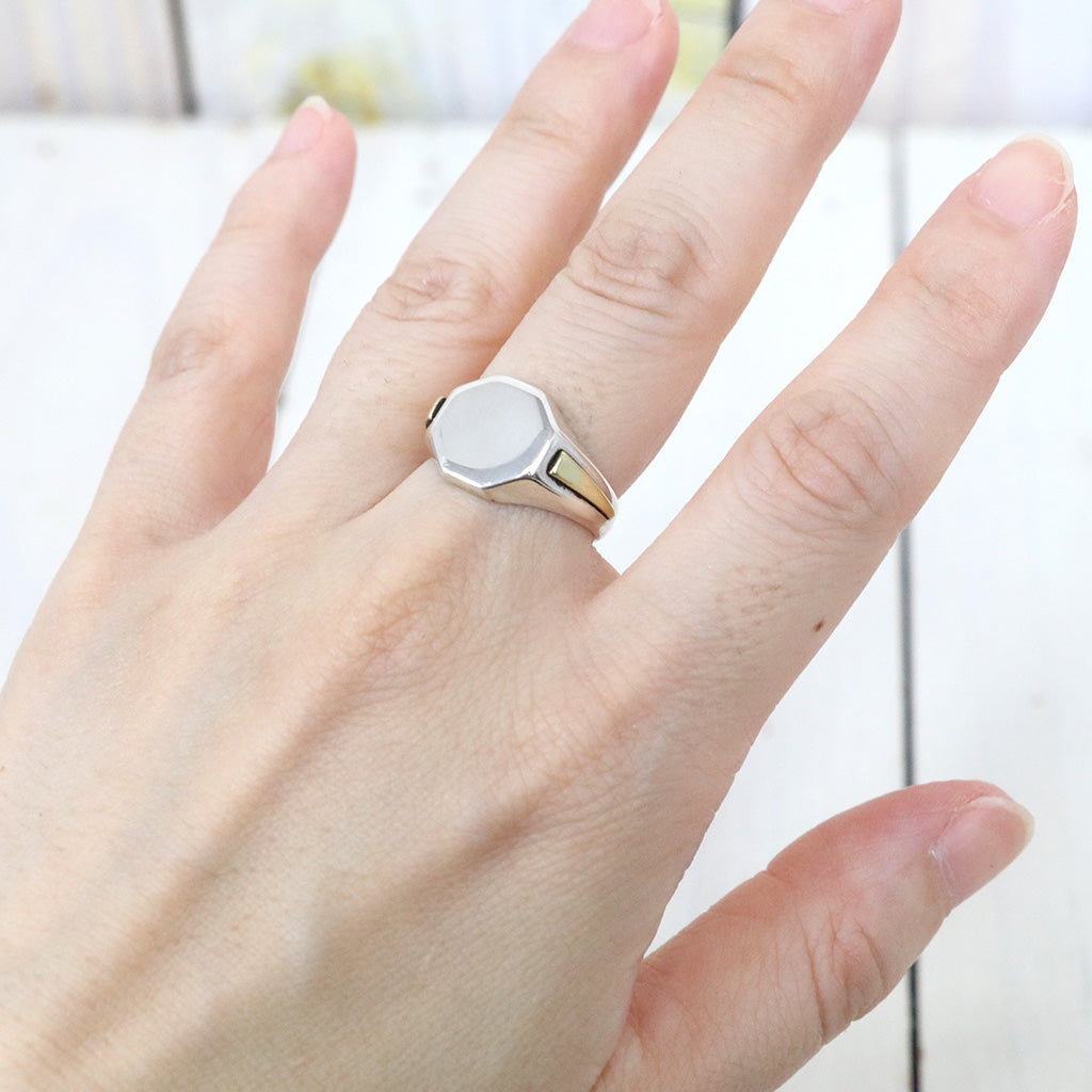 hobo : Signet Ring 925 Silver with Brass