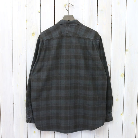 hobo『L/S Shirt Cotton Flannel Check Overdyed』(Charcoal)