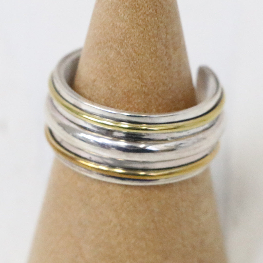 hobo : Straight Line Ring 925 Silver with Brass