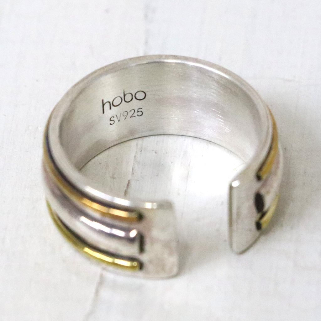 hobo : Straight Line Ring 925 Silver with Brass