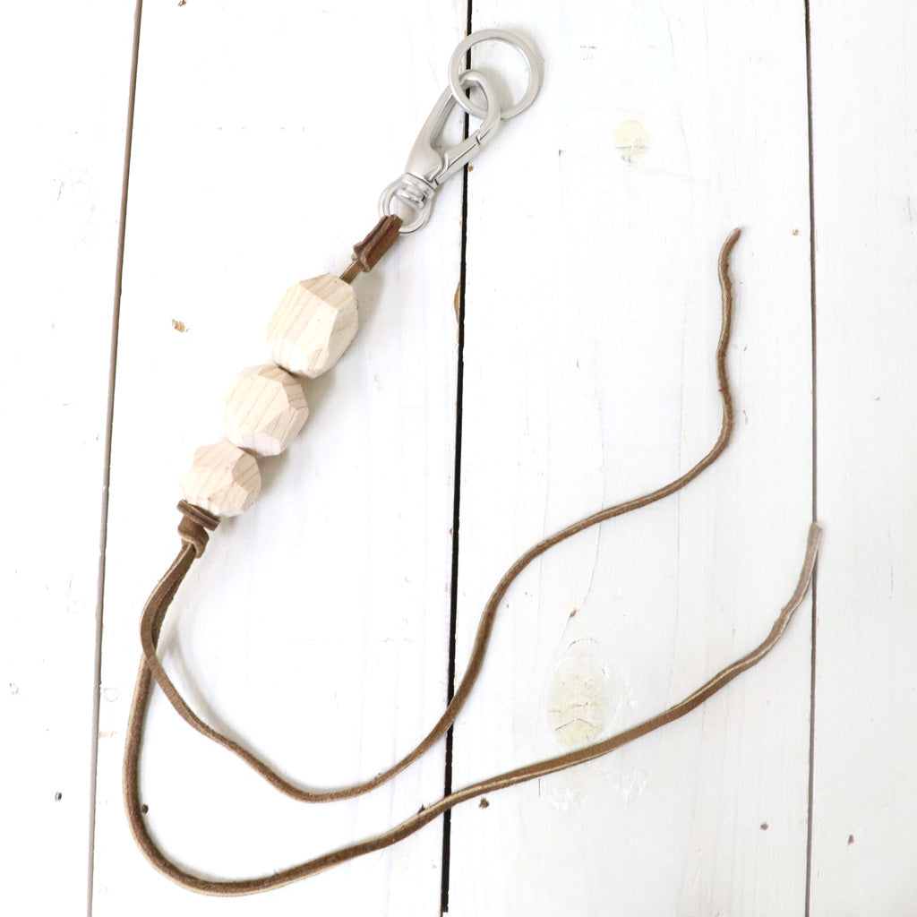 hobo : Geometric Wood Beads Key Ring with Brass