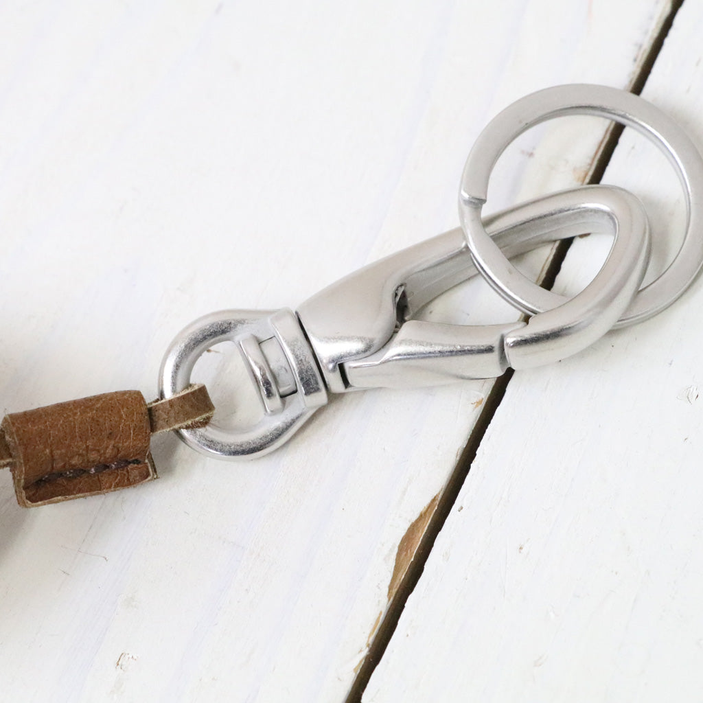 hobo : Round Wood Beads Key Ring with Brass