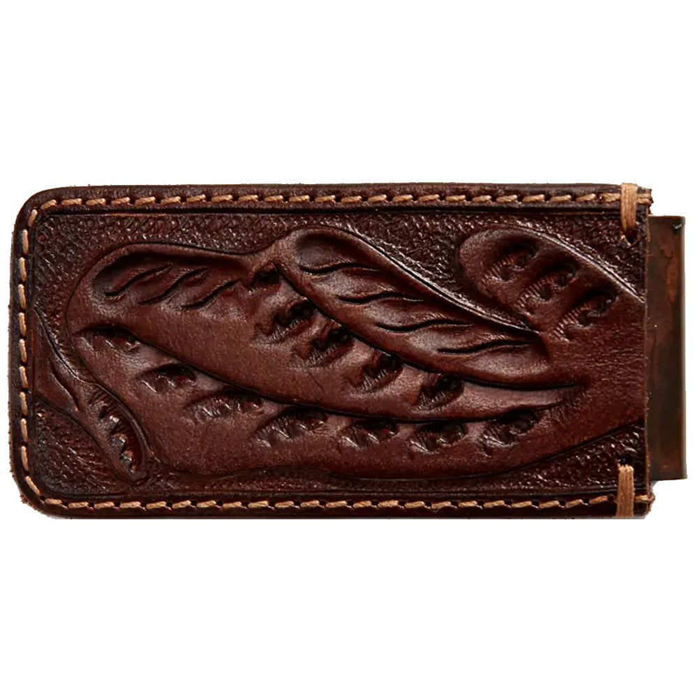 Double RL『TOOLED LEATHER MONEY CLIP』