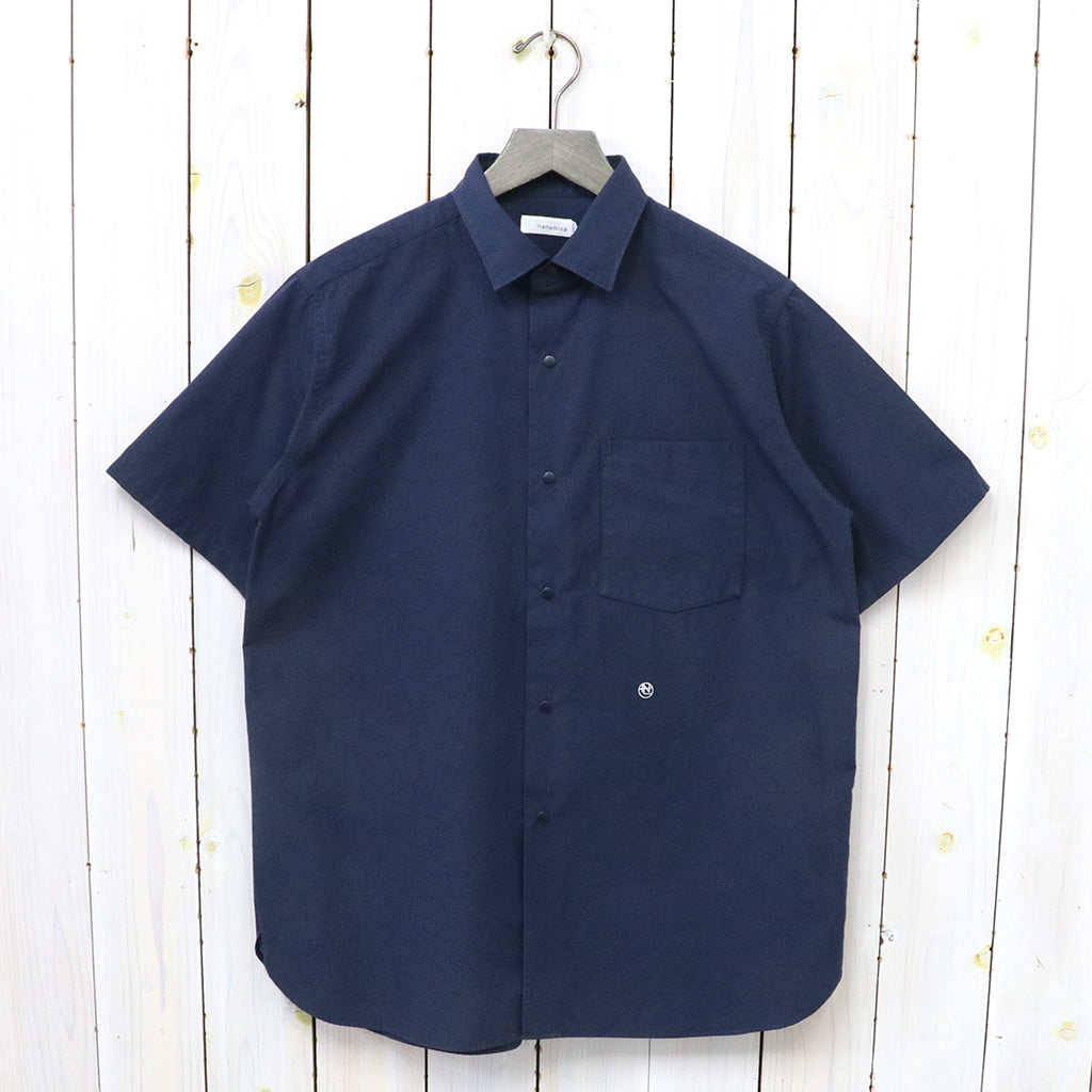 【SALE30%OFF】nanamica『Regular Collar Wind S/S Shirt』(Dark Navy)