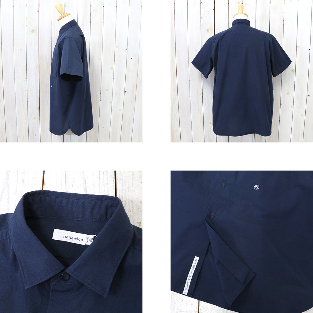 【SALE30%OFF】nanamica『Regular Collar Wind S/S Shirt』(Dark Navy)