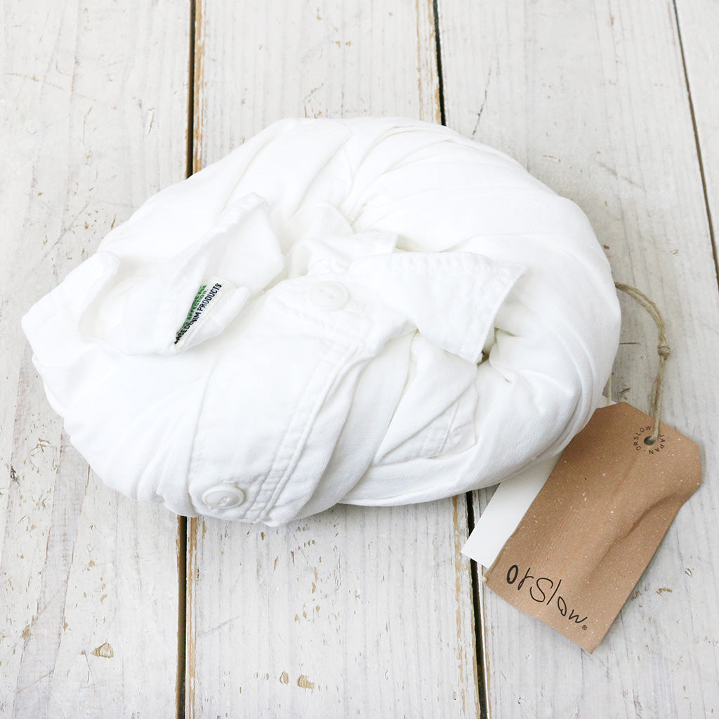 orSlow : RELAX FIT WHITE CHAMBRAY WORK SHIRT (WHITE) (01-8270-69)