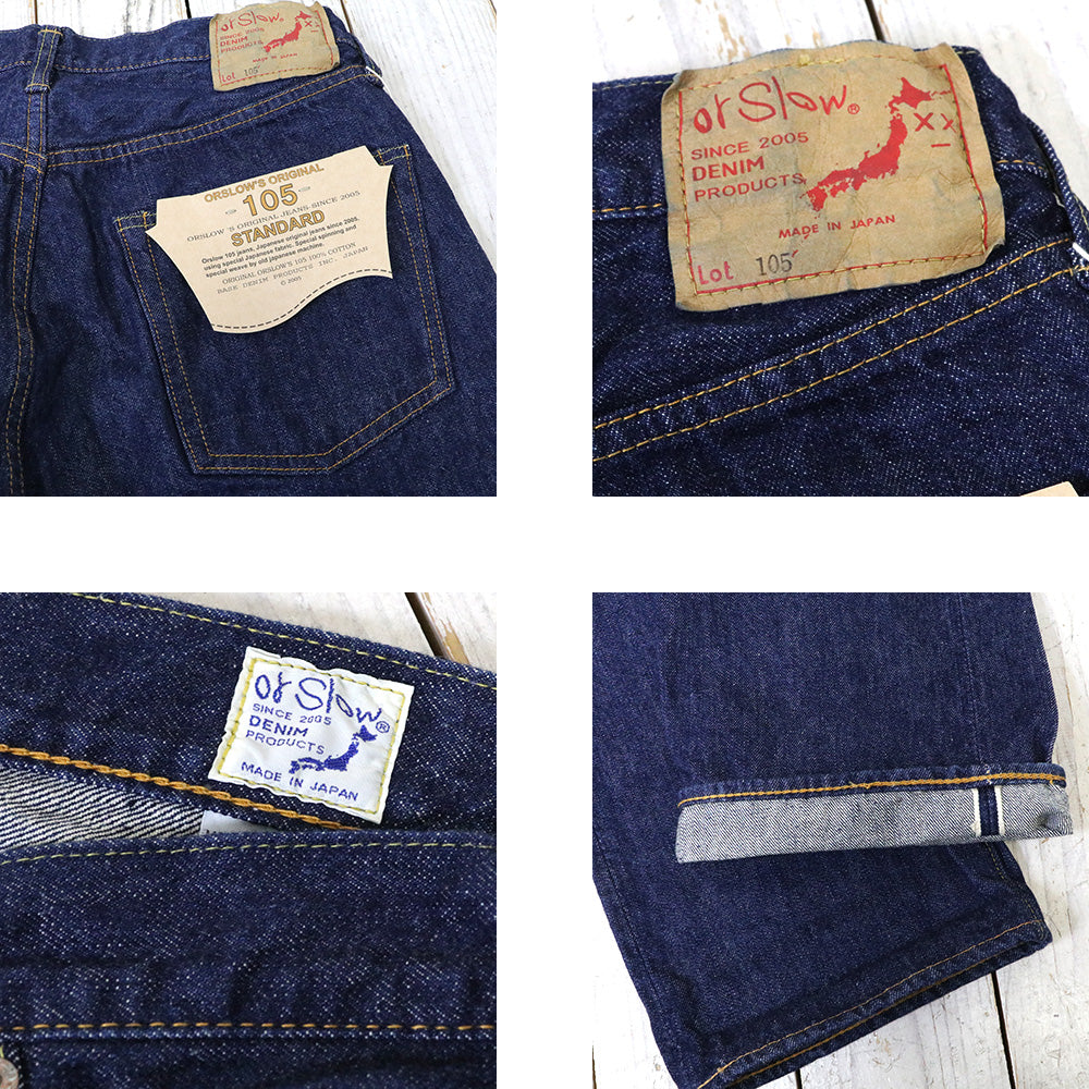 orSlow : 105 STANDARD SELVEDGE DENIM (ONE WASH) (01-1050-81)