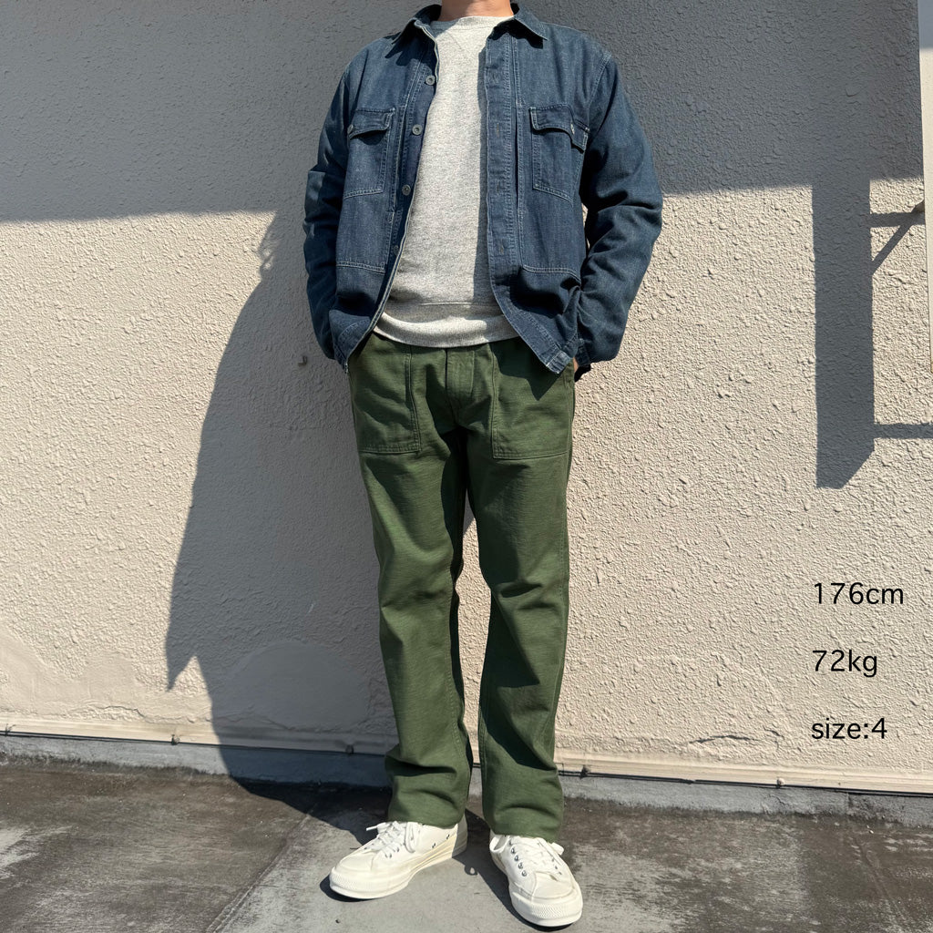 orSlow : SLIM FIT FATIGUE PANTS (GREEN) (01-5032-16)