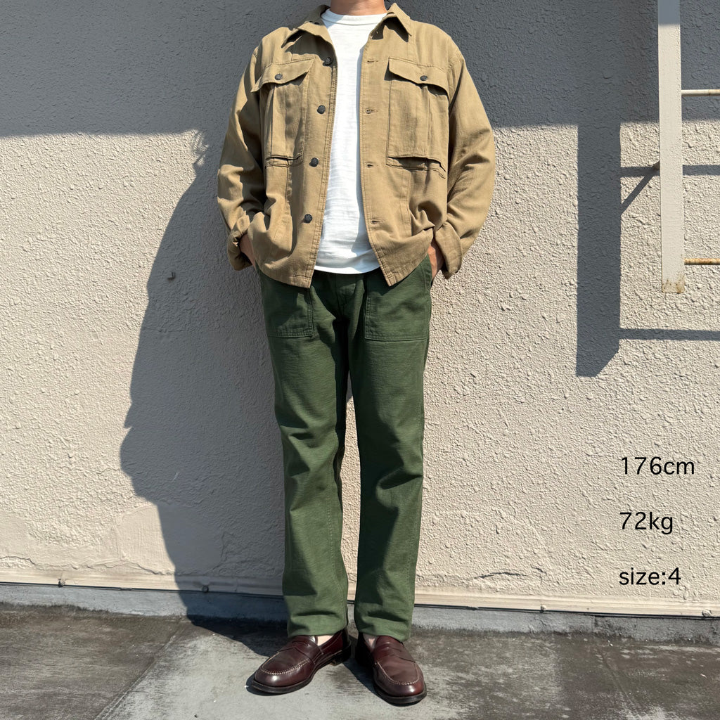 orSlow : SLIM FIT FATIGUE PANTS (GREEN) (01-5032-16)