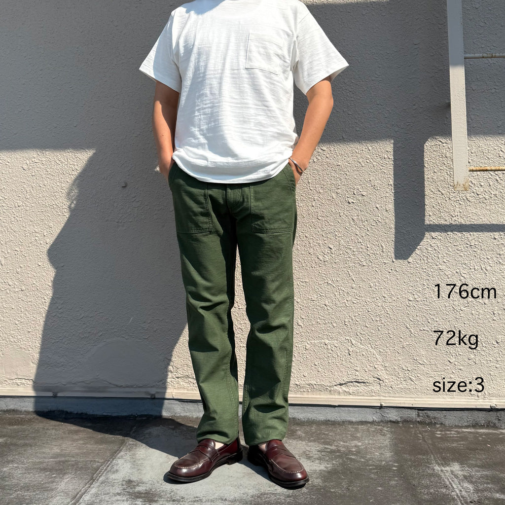 orSlow : SLIM FIT FATIGUE PANTS (GREEN) (01-5032-16)
