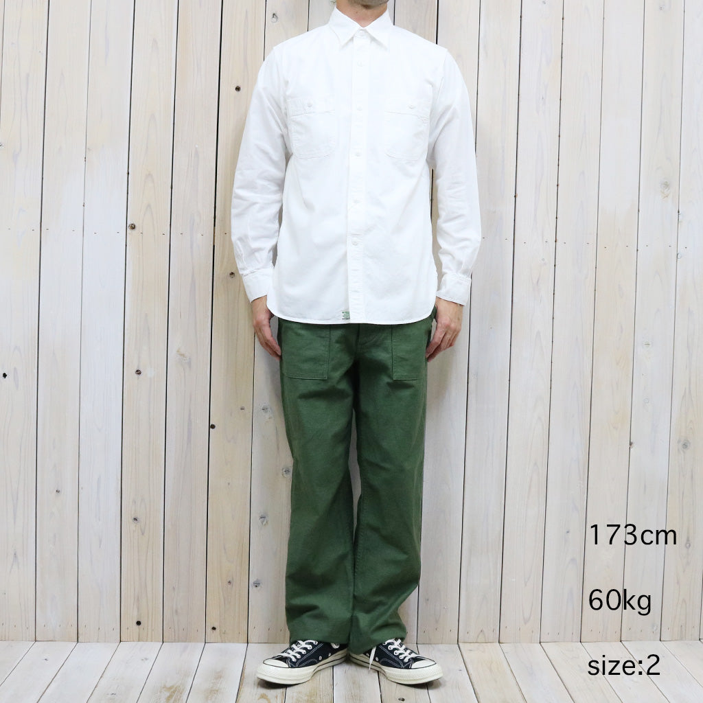 orSlow : SLIM FIT WORK SHIRT (WHITE CHAMBRAY) (01-8070-69)