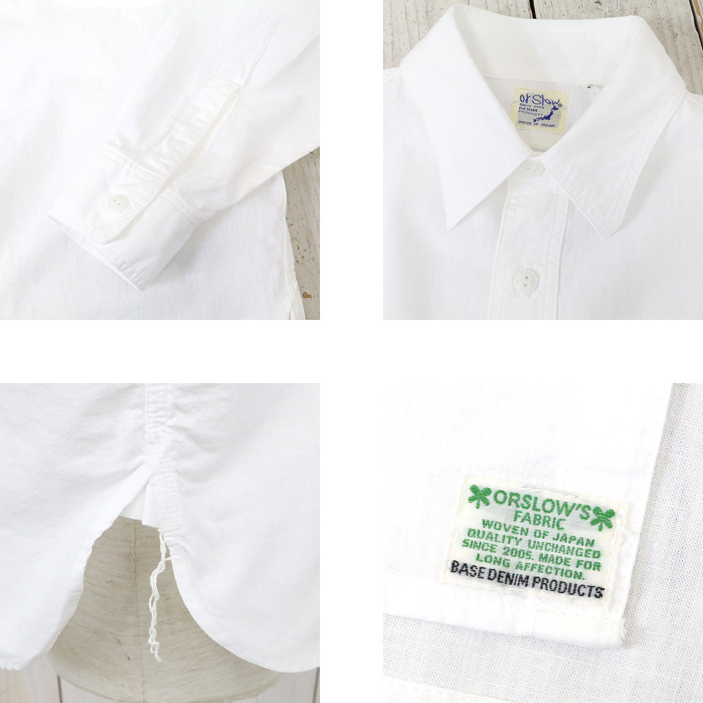 orSlow : SLIM FIT WORK SHIRT (WHITE CHAMBRAY) (01-8070-69)