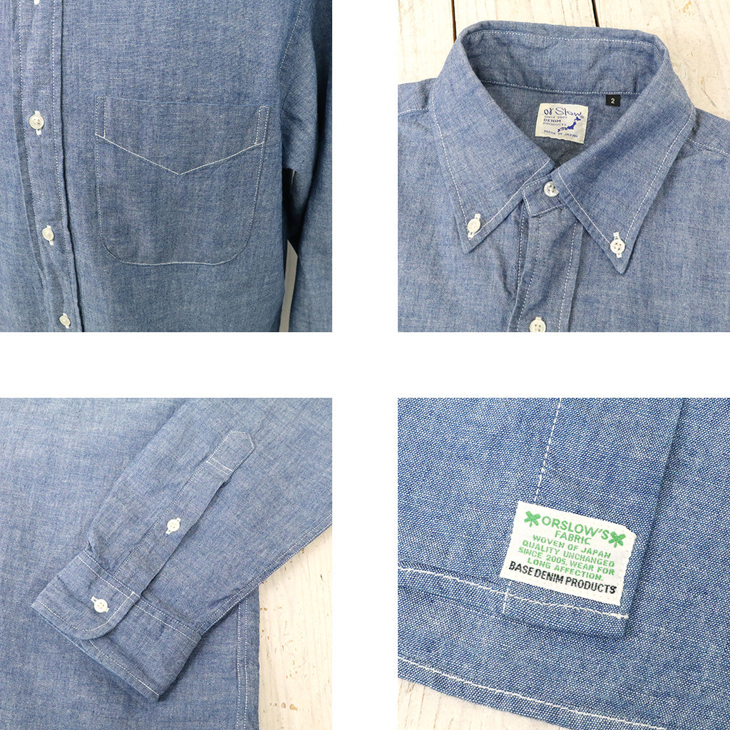 orSlow『CHAMBRAY BUTTON DOWN SHIRTS』(CHAMBRAY)