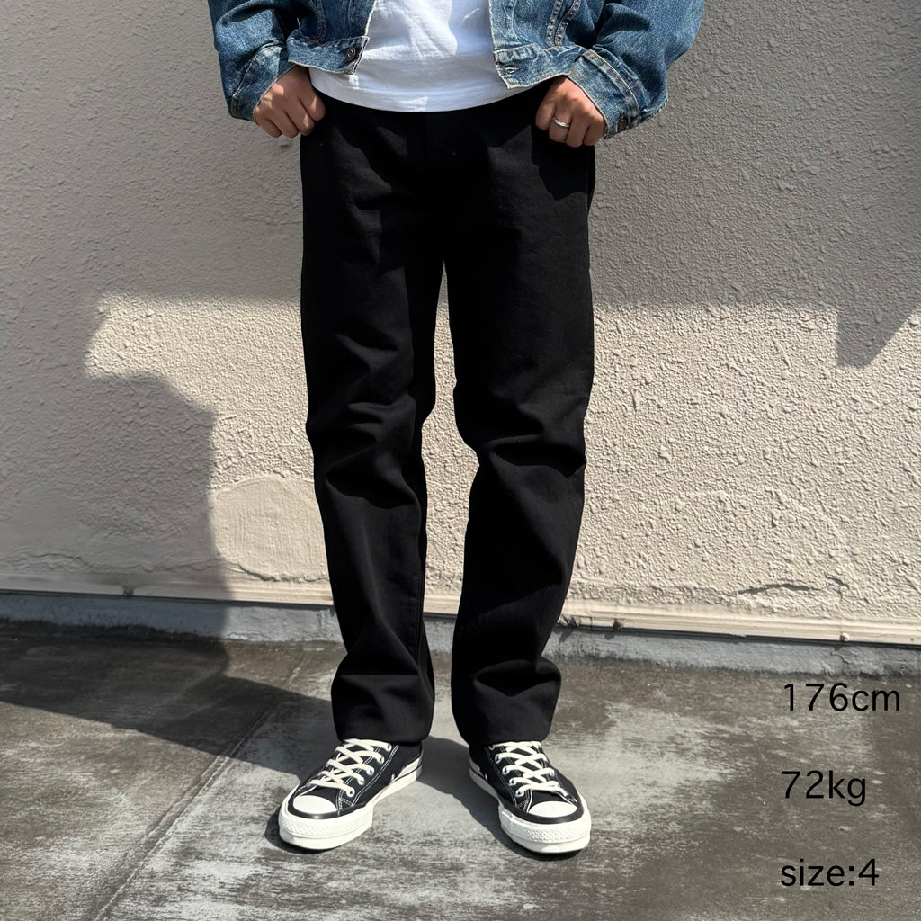orSlow : 107 IVY FIT BLACK DENIM (BLACK)