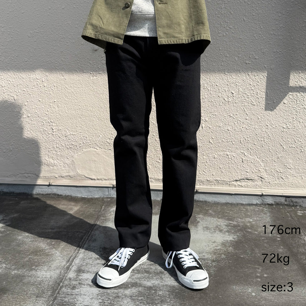 orSlow : 107 IVY FIT BLACK DENIM (BLACK)