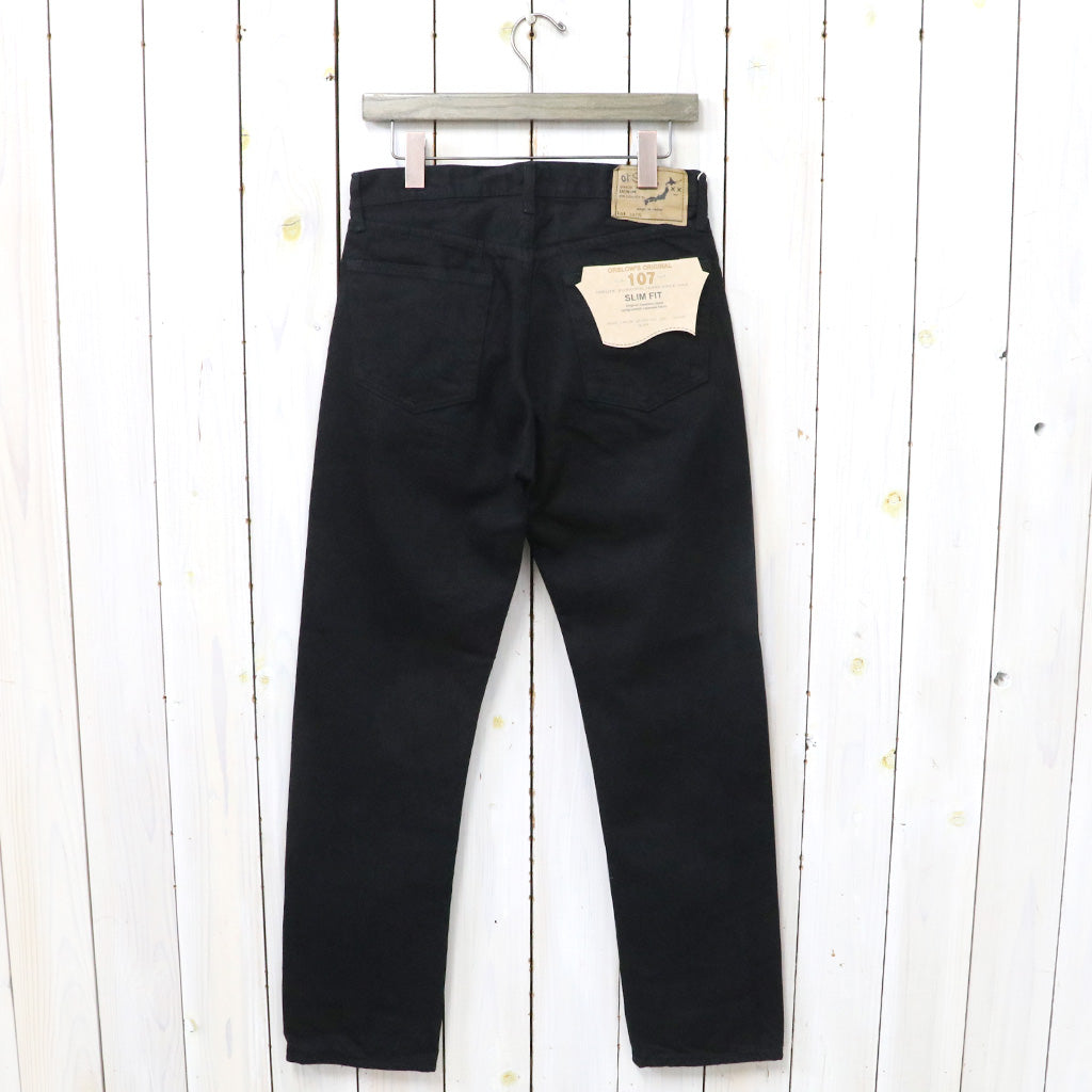 orSlow : 107 IVY FIT BLACK DENIM (BLACK)