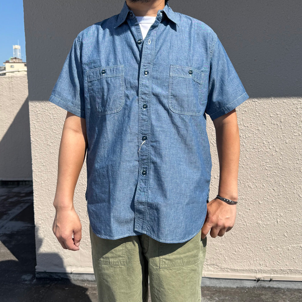 orSlow : SHORT SLEEVE CHAMBRAY WORK SHIRTS (CHAMBRAY) (01-V8170-84)