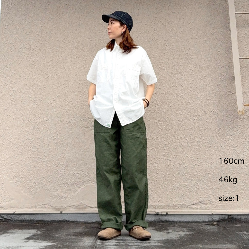 orSlow : SHORT SLEEVE CHAMBRAY WORK SHIRTS (WHITE) (01-V8170-69)