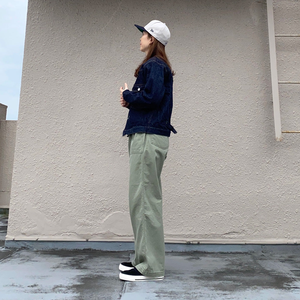 orSlow : HERRINGBONE SUMMER FATIGUE PANTS (GREEN)