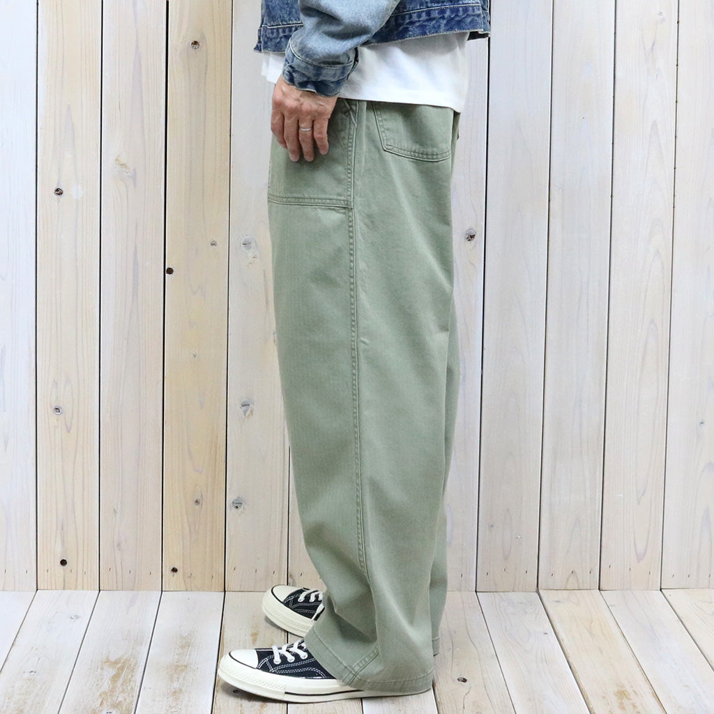 orSlow : HERRINGBONE SUMMER FATIGUE PANTS (GREEN)
