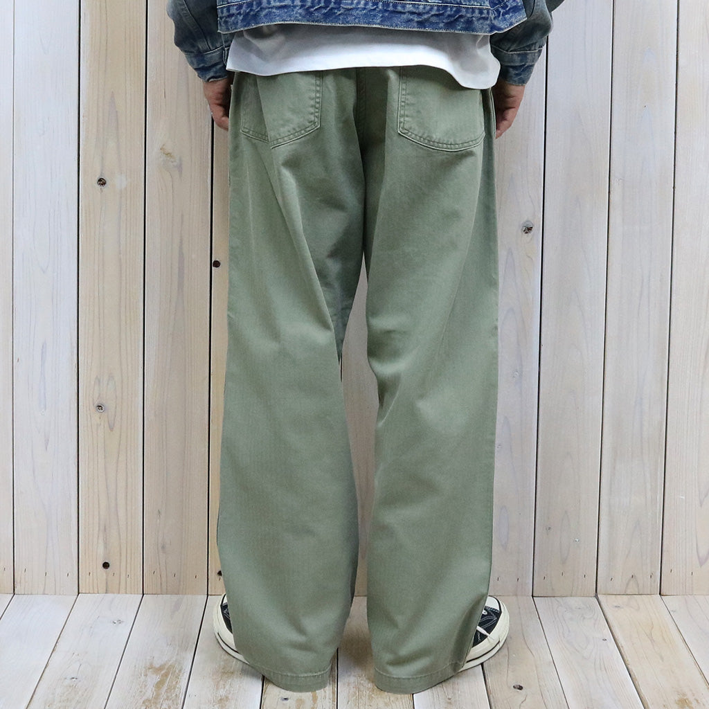 orSlow : HERRINGBONE SUMMER FATIGUE PANTS (GREEN)