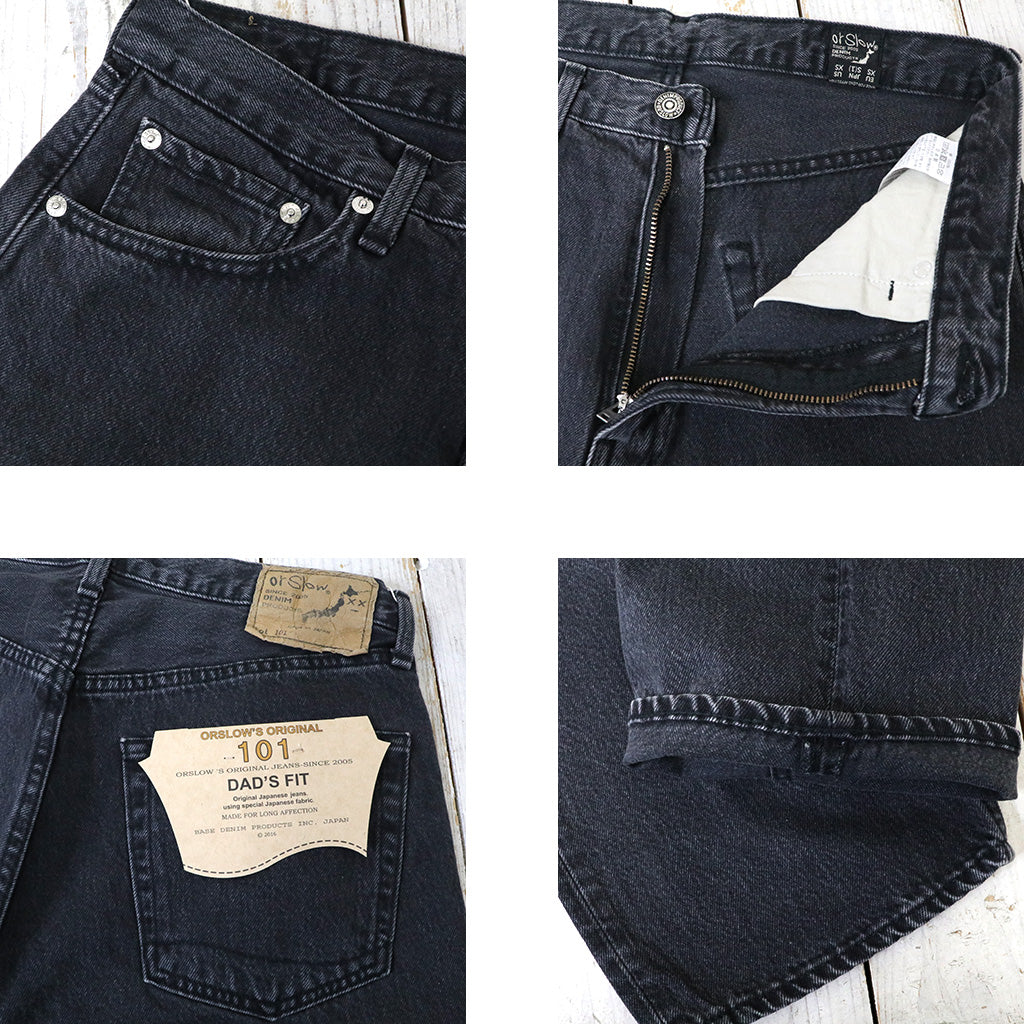 orSlow : 101 DAD’S FIT DENIM PANTS (BLACK DENIM STONE)