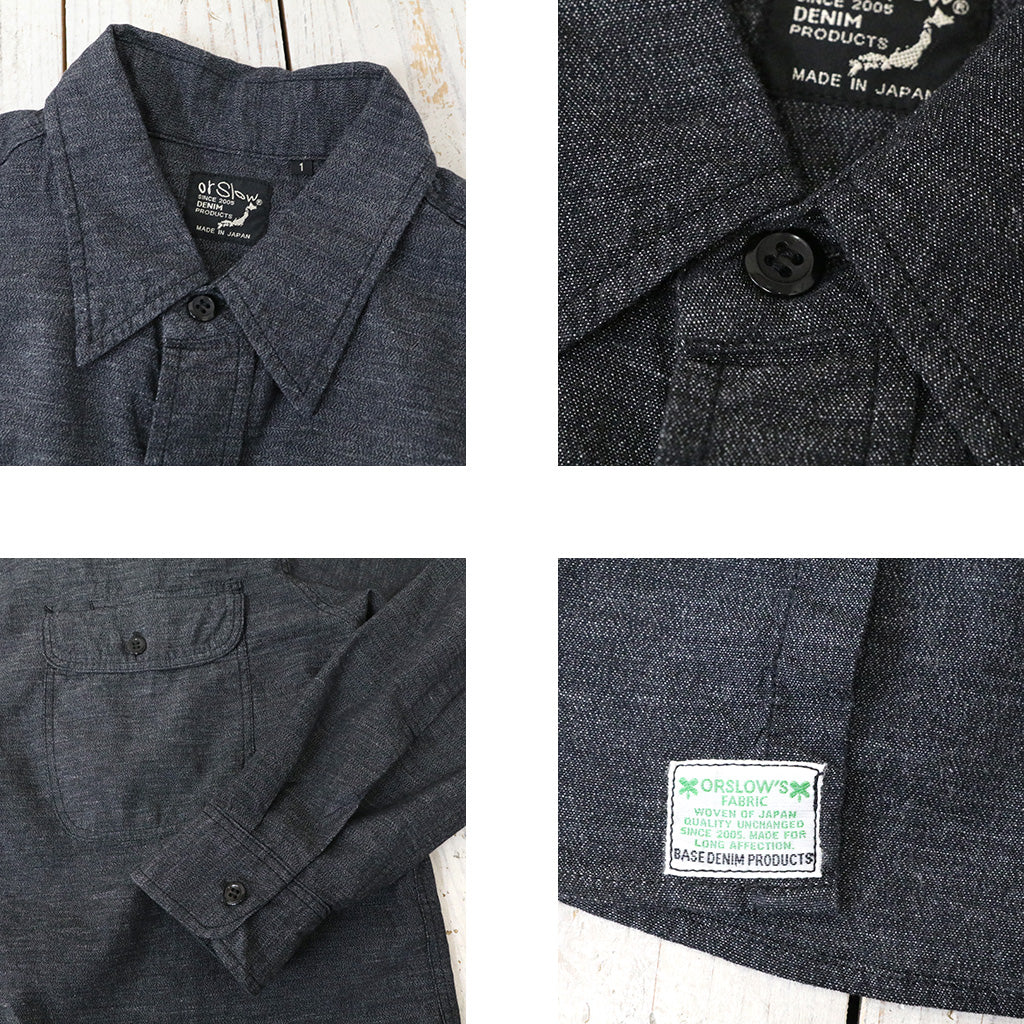 orSlow『BLACK CHAMBRAY WORK SHIRT』(BLACK)