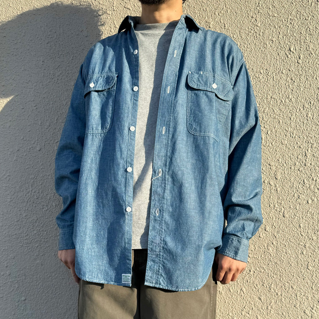 orSlow : CHAMBRAY WORK SHIRT (CHAMBRAY) (01-8064-84)