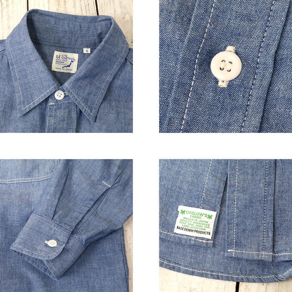 orSlow『CHAMBRAY WORK SHIRT』(CHAMBRAY)