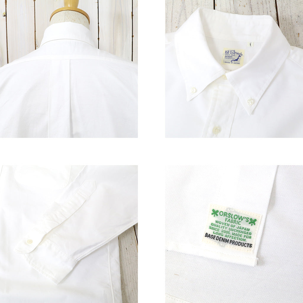 orSlow : STANDARD OXFORD BUTTON DOWN SHIRT (WHITE)