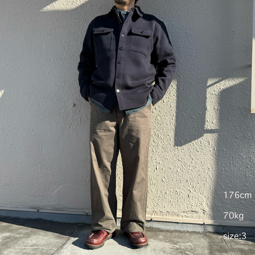 orSlow : WIDE FIT FRENCH WORK PANTS (COFFEE BROWN)