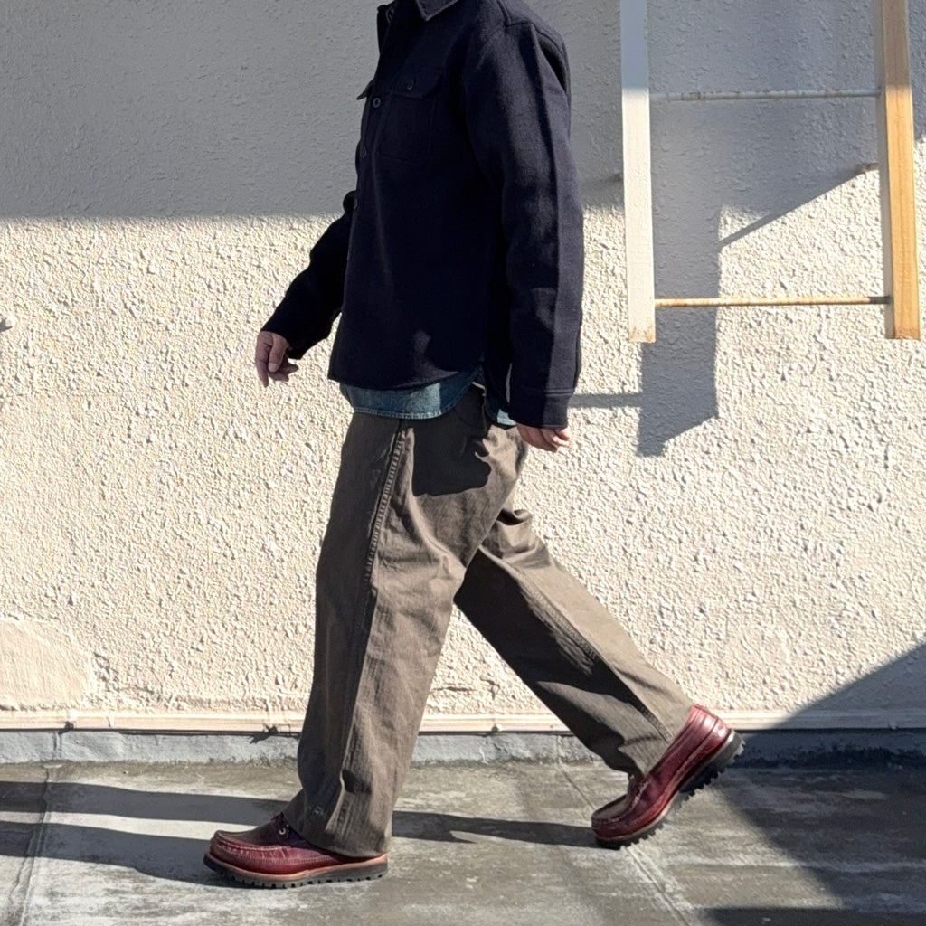 orSlow : WIDE FIT FRENCH WORK PANTS (COFFEE BROWN)