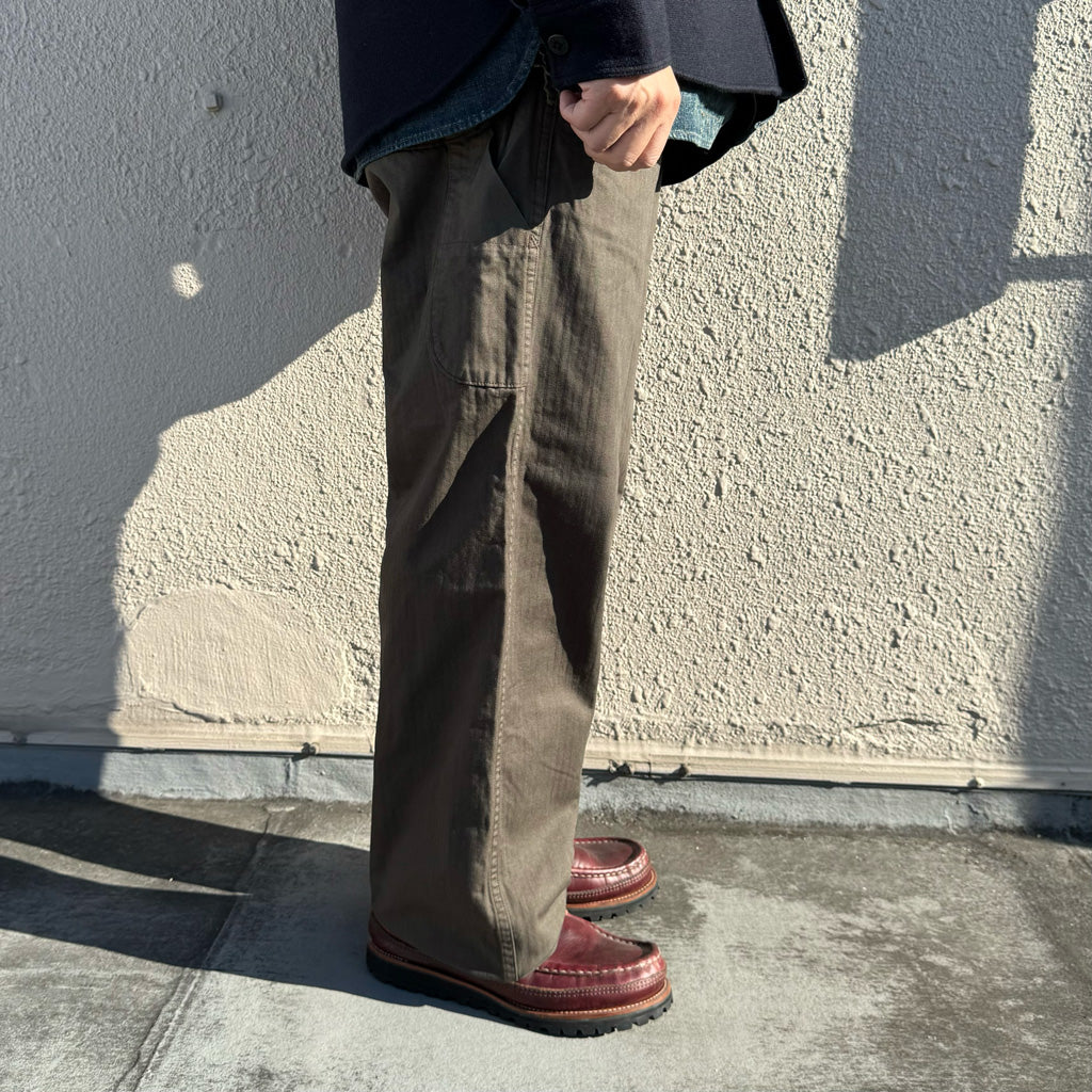 orSlow : WIDE FIT FRENCH WORK PANTS (COFFEE BROWN)
