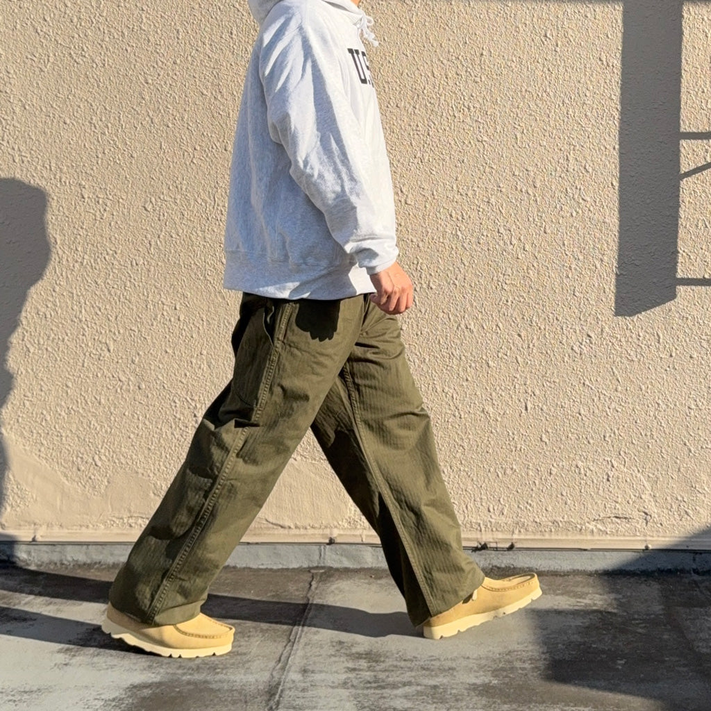 orSlow : WIDE FIT FRENCH WORK PANTS (ARMY GREEN) (03-5011-76)