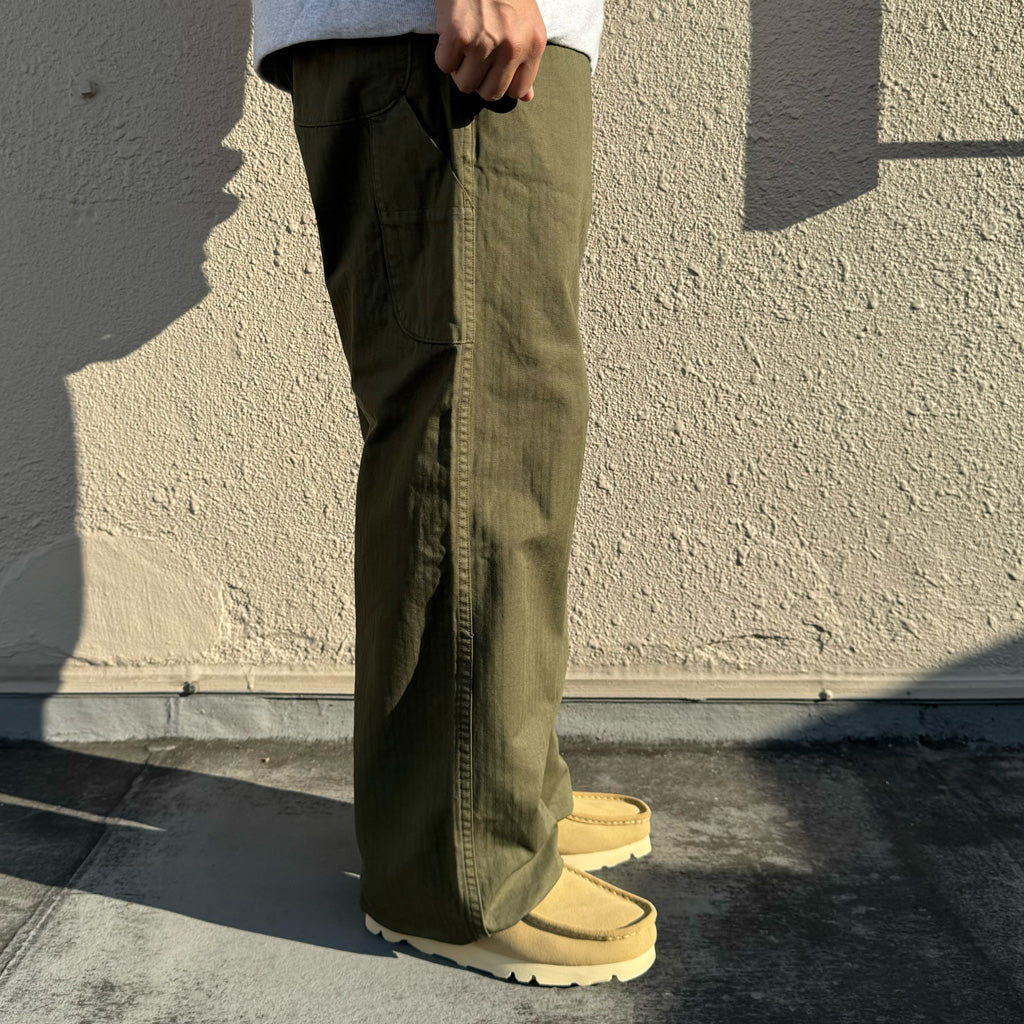 orSlow : WIDE FIT FRENCH WORK PANTS (ARMY GREEN) (03-5011-76)