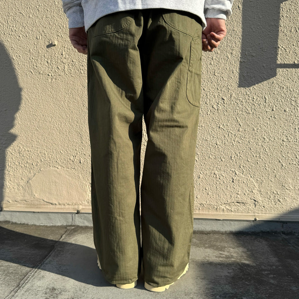 orSlow : WIDE FIT FRENCH WORK PANTS (ARMY GREEN) (03-5011-76)